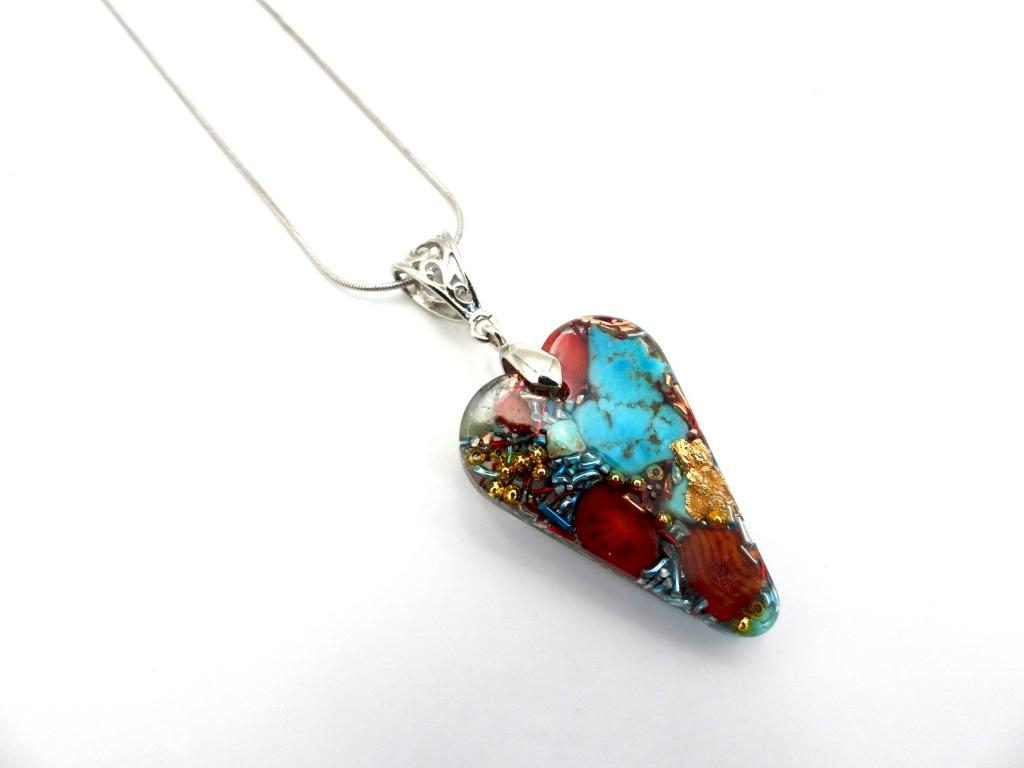 Pendentif orgonite Tibet Lhassa avec chaînette