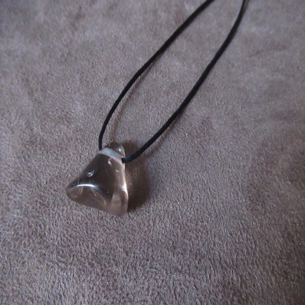 Pendentif pierre percée quartz fumé