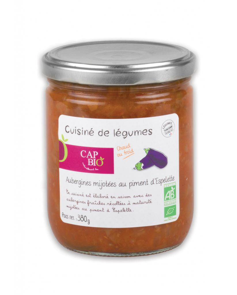 Aubergines cuisinées au piment d'Espelette BIO