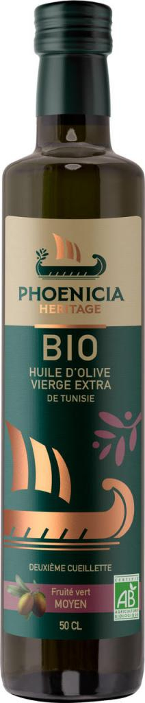 PHOENICIA HERITAGE Huile d’olive vierge Extra Biologique fruité vert moyen - Bouteille 50 cl