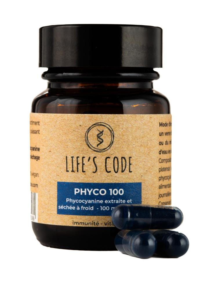 PHYCO 100 : Phycocyanine lyophilisée nature 100 mg par gélule - 30 Gélules végétales