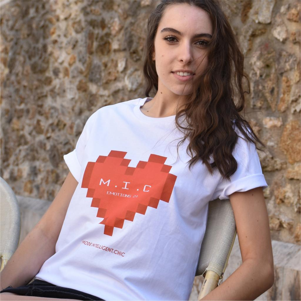 micorganic tee shirt femme Emotions Pixel 100% coton biologique