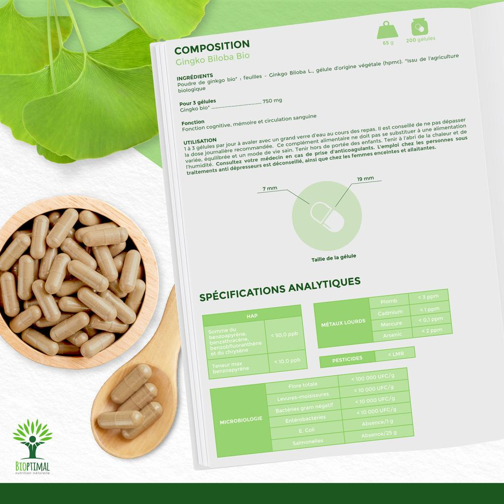 Ginkgo Biloba Bio Complément alimentaire Mémoire Concentration — free download