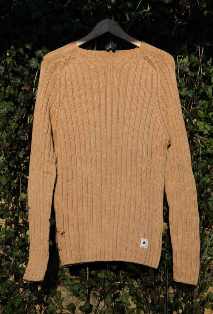 Pull côtes en 100% coton biologique brun