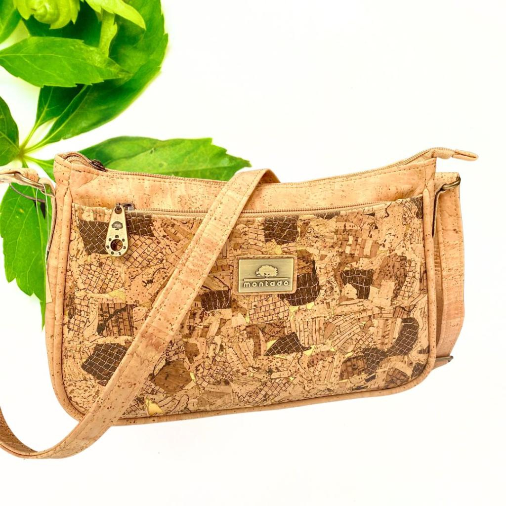 Sac bandoulière artisanal en liège "Color Moucheté"- Sac en liege Vegan
