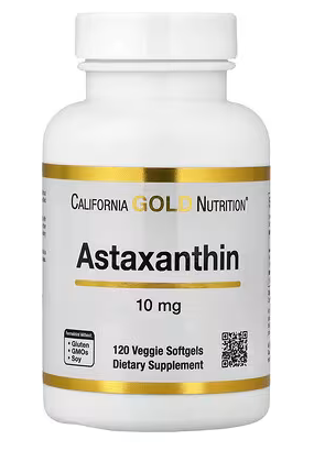 Astaxanthine,10mg, 120 capsules végétariennes à enveloppe molle