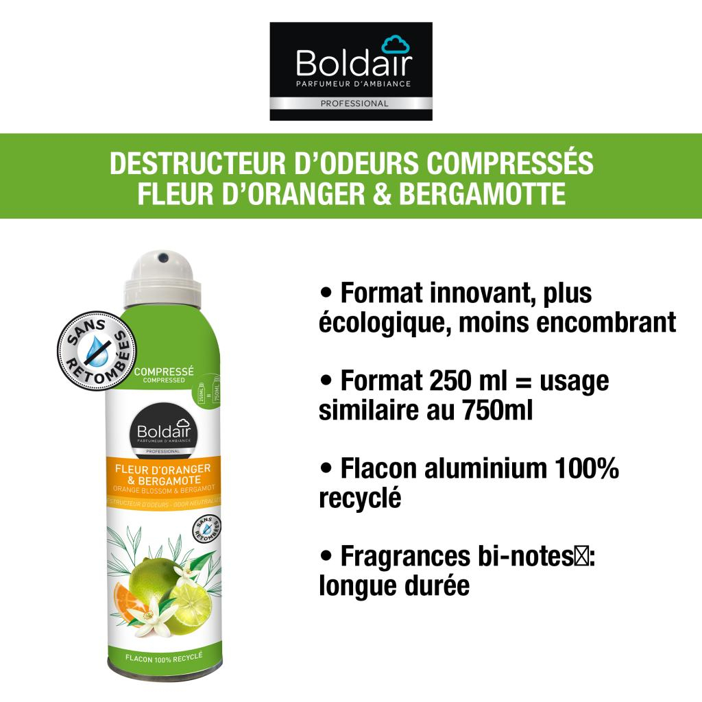 Désodorisant parfumant Boldair karité jasmin - Aérosol 750 ml