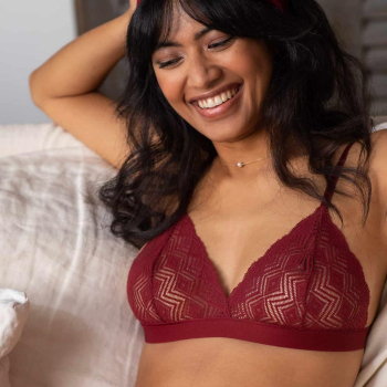 Soutien-gorge grenat en dentelle recyclée