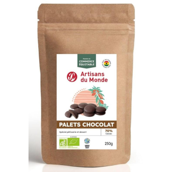Palets de chocolat noir 70% - bio – 250g