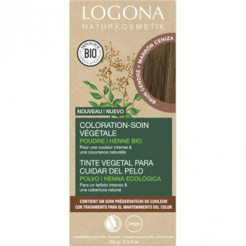 Soin colorant Bio 100 % Végétal - Brun Cendré - 100 gr - Logona