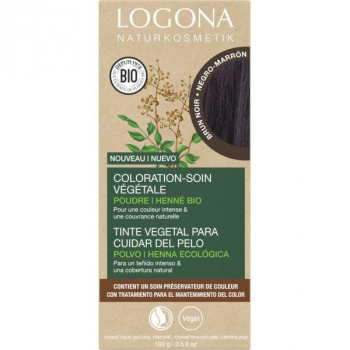 Soin colorant Bio 100 % Végétal - Brun Noir - 100 gr - Logona