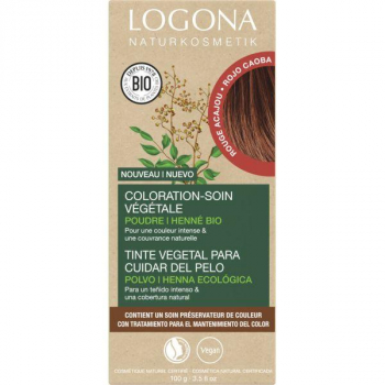 Soin colorant Bio 100 % Végétal - Rouge Acajou  - 100 gr - Logona
