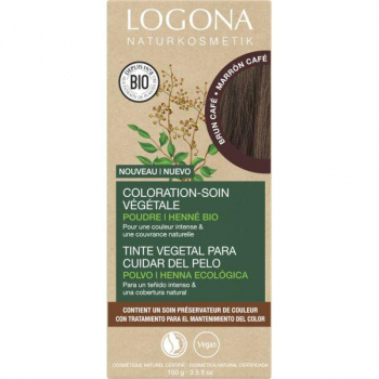 Soin colorant Bio 100 % Végétal - Brun Café - 100 gr - Logona