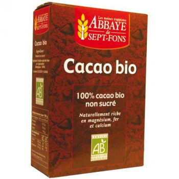 Cacao 100 % Pur sans sucres ajoutés Bio - 200 g - Abbaye de Sept-Fons