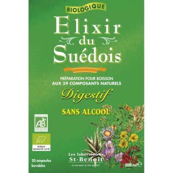 Elixir du Suèdois Bio digestif - 20 ampoules - Laboratoires Saint Benoit 