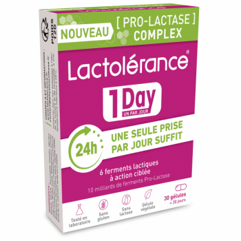 Lactolérance 1 Day - 30 gélules 