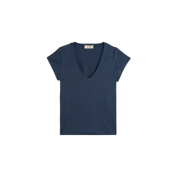 T-shirt col V femme lin 