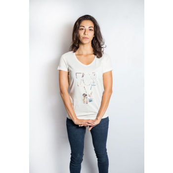 KY-KAS tee-shirt femme col v coton bio