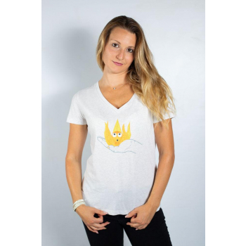 KY-KAS T-shirt femme coton BIO col V