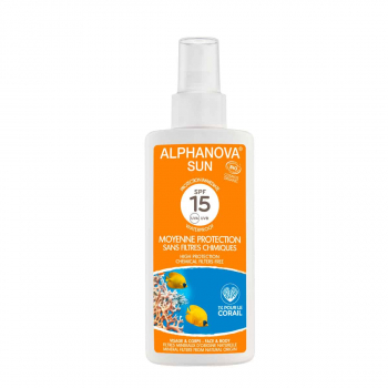 Spray Solaire Bio Spf 15 Moyenne Protection - Aloé vera, jojoba - 125g