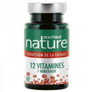 12 Vitamines et 7 minéraux - Tonus - 60 gélules - Boutique Nature