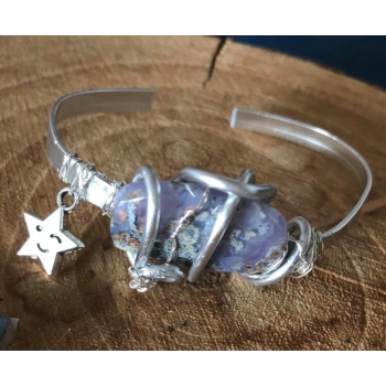 Aurora Borealis Bracelet Agate mousse Violette