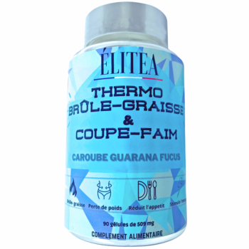 Elitea |Thermo brûle graisse & coupe faim puissant et efficace |Extra fort minceur pour homme et femme 100% naturel |Caroube Guarana Fucus Vegan |Pert