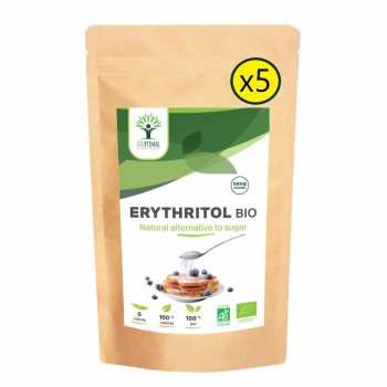 Poudre Erythritol Bio - Bioptimal  - Zéro Calorie - Sucre Alternatif - 2.5kg