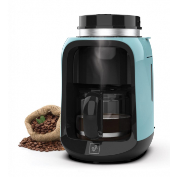 Cafetière filtre électrique et compacte avec bas à grains, broyeur intégré et filtre permanent