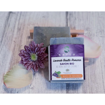 Savon au lait de chèvre Lavande Basilic et Romarin