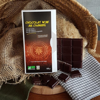 Chocolat noir artisanal au chanvre biologique