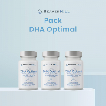 Pack Oméga- 3 DHA Optimal - 820 mg DHA et 190 mg EPA- Beaverhill