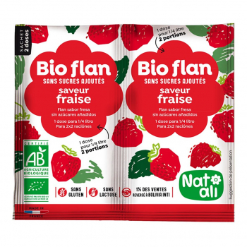 Bioflan fraise sans sucres ajoutés 8g bio - Nat-Ali