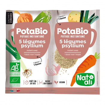 Potabio 5 légumes-psyllium 2x8,5g bio - Nat-Ali