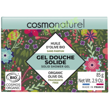 Gel douche solide à l'huile d'olive 85g Cosmo Naturel BIO