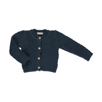Cardigan bébé Orion blue en coton biologique