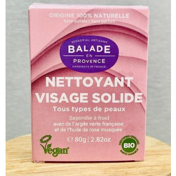 Nettoyant visage solide Bio - 80 g - Balade en Provence 