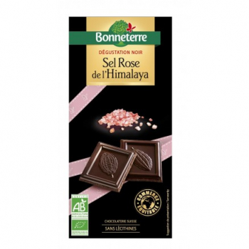 Chocolat dégustation noir sel rose de l'Himalaya 80g bio - Bonneterre