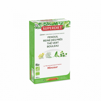 Quatuor Bio Fenouil / Reine des Prés / Thé Vert / Bouleau - 20 Ampoules de 15ml - SuperDiet