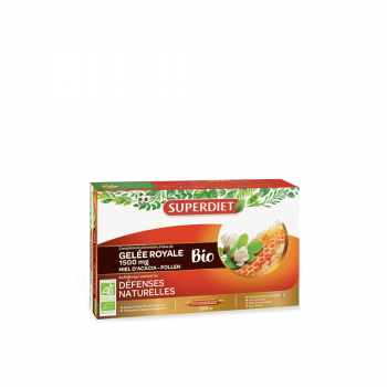 Gelée Royale Bio 1500mg - 20 ampoules de 15ml - SUPERDIET
