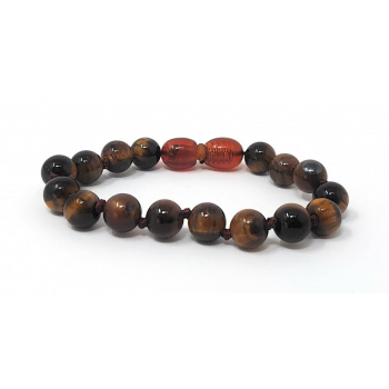 Bracelet pierre naturelle - Œil du tigre marron