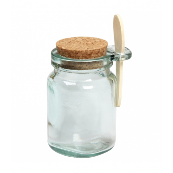Pot à condiments en verre avec sa cuillère