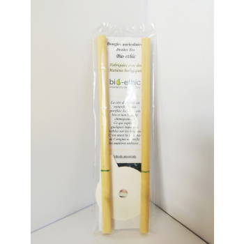 BIO ETHIC - Sachet de 2 x Bougies Auriculaires en pure cire d’abeille, fabrication française
