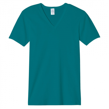 T Shirt Homme Vert Lagon Col V