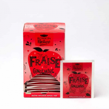 Infusion Fraise Gingembre bio - 16 sachets - ROMON NATURE