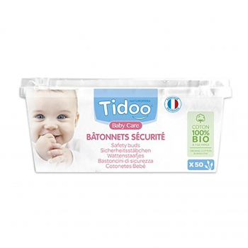 Bâtonnets sécurité bébé en coton bio x50 - Tidoo