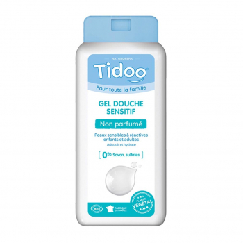 Gel douche extra-doux sensitif non parfumé 750ml bio - Tidoo