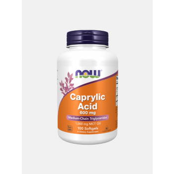 Acide Caprylique 600 mg - 100 capsules molles - Now