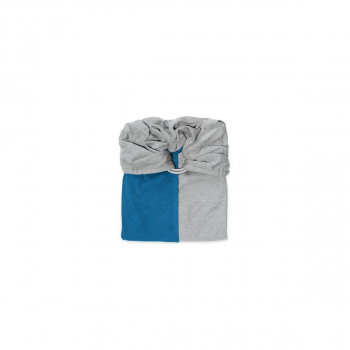Petite écharpe sans noeud - Gris chiné/Bleu canard