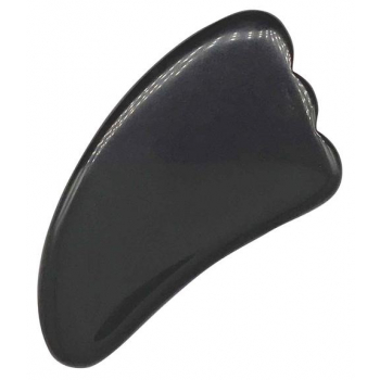 Gua Sha Palme en Obsidienne Noire